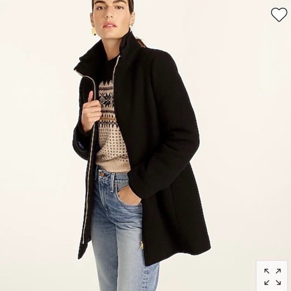 J. Crew black stadium cloth lodge coat 22 - Picture 2 of 8